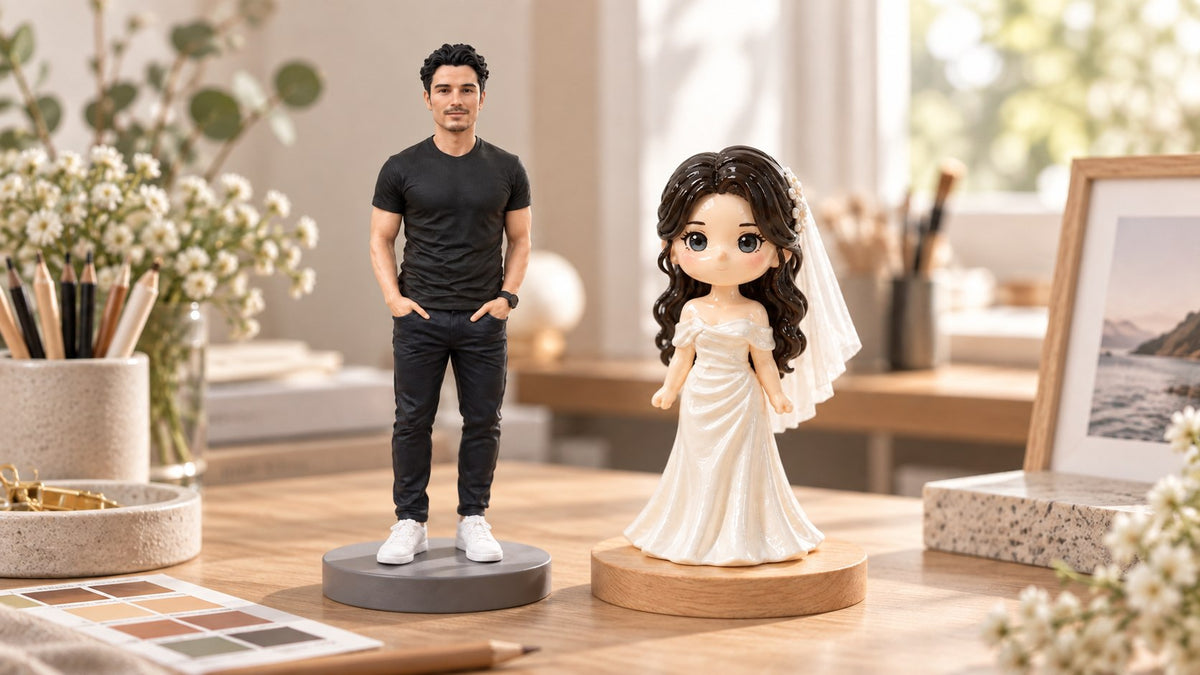リアルなスタイルと遊び心のあるオーダーメイド3Dフィギュアの比較