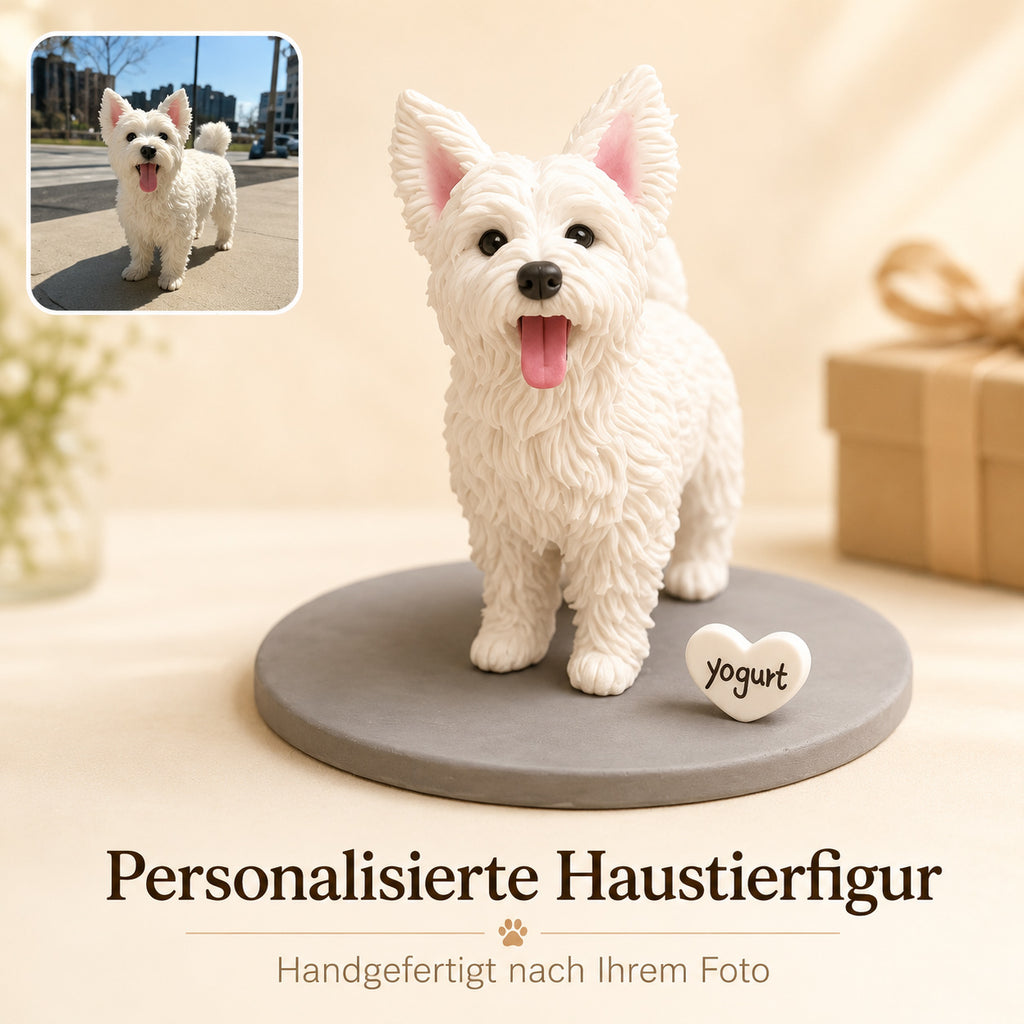 Personalisierte 3D Haustierfigur nach Foto – Handgefertigtes Hund & Katze Modell aus umweltfreundlichem Soft Clay