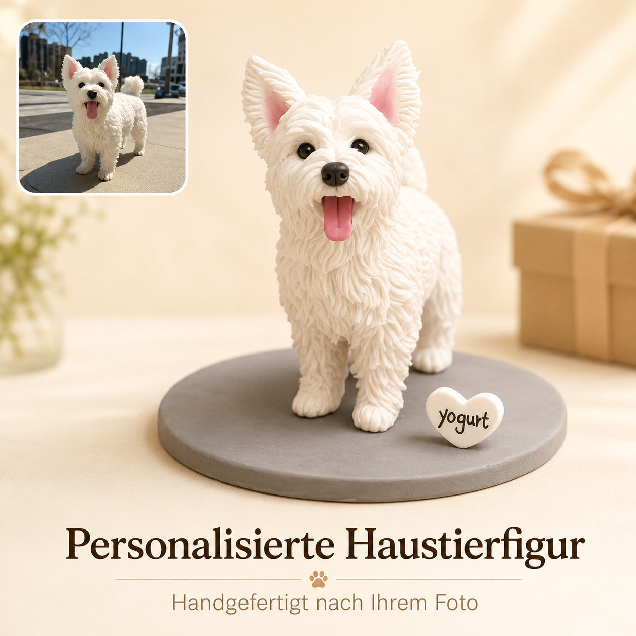 Personalisierte 3D Haustierfigur nach Foto – Handgefertigtes Hund & Katze Modell aus umweltfreundlichem Soft Clay