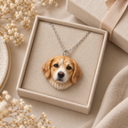 Personalisiertes Hundekopf-Charm als Halsketten-Anhänger – Kette nicht enthalten
