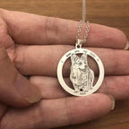 Animal-Photo-Custom-Hollowed-Circle-Pendant-Necklace-925-Silver-Dog-Necklace-Engrave-Name-Upper-and-Down