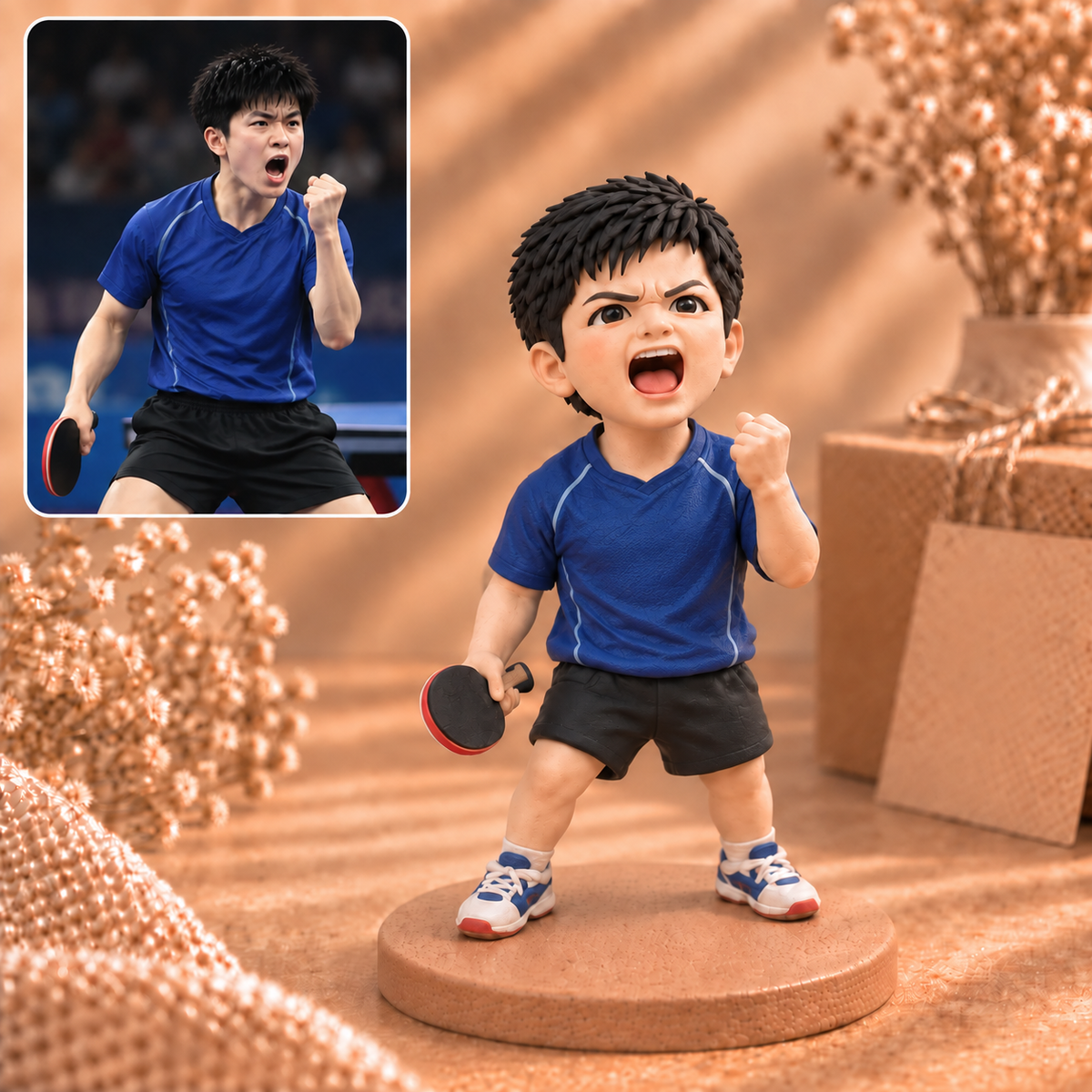 Personalisierte Cartoon-Figur nach Foto – Handmodelliertes 3D-Unikat aus Soft Clay