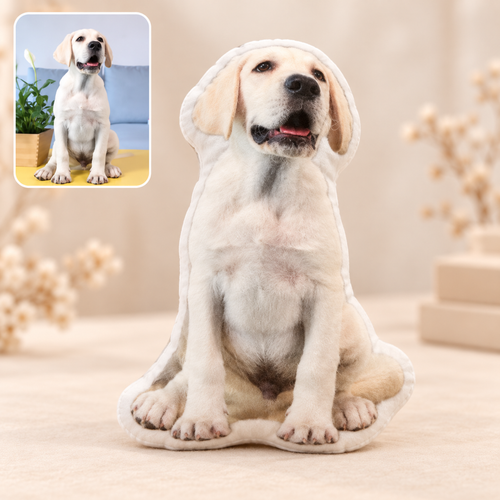 3D-Haustierkissen in Labrador-Form – personalisiert nach Foto