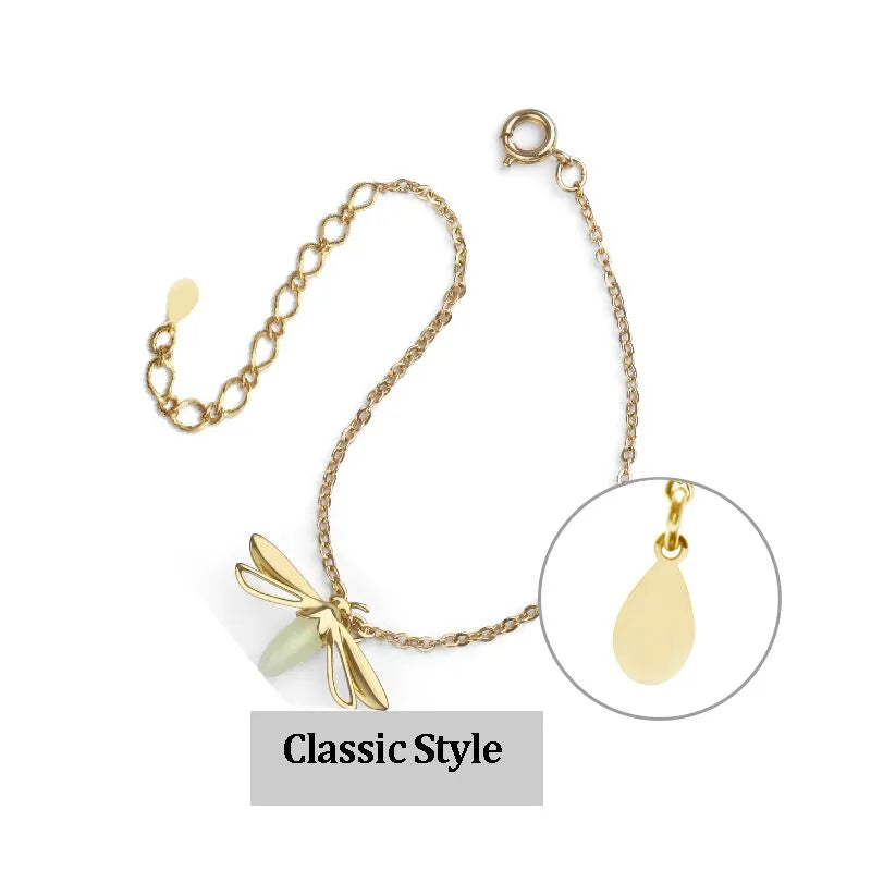 925 Silber Armband mit Fluorit & Firefly Anhänger – Verspielter Naturschmuck
