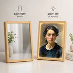 Personalisierter Spiegel mit Foto & Licht – Individuelles LED-Fotobild im Ölmalerei-Stil