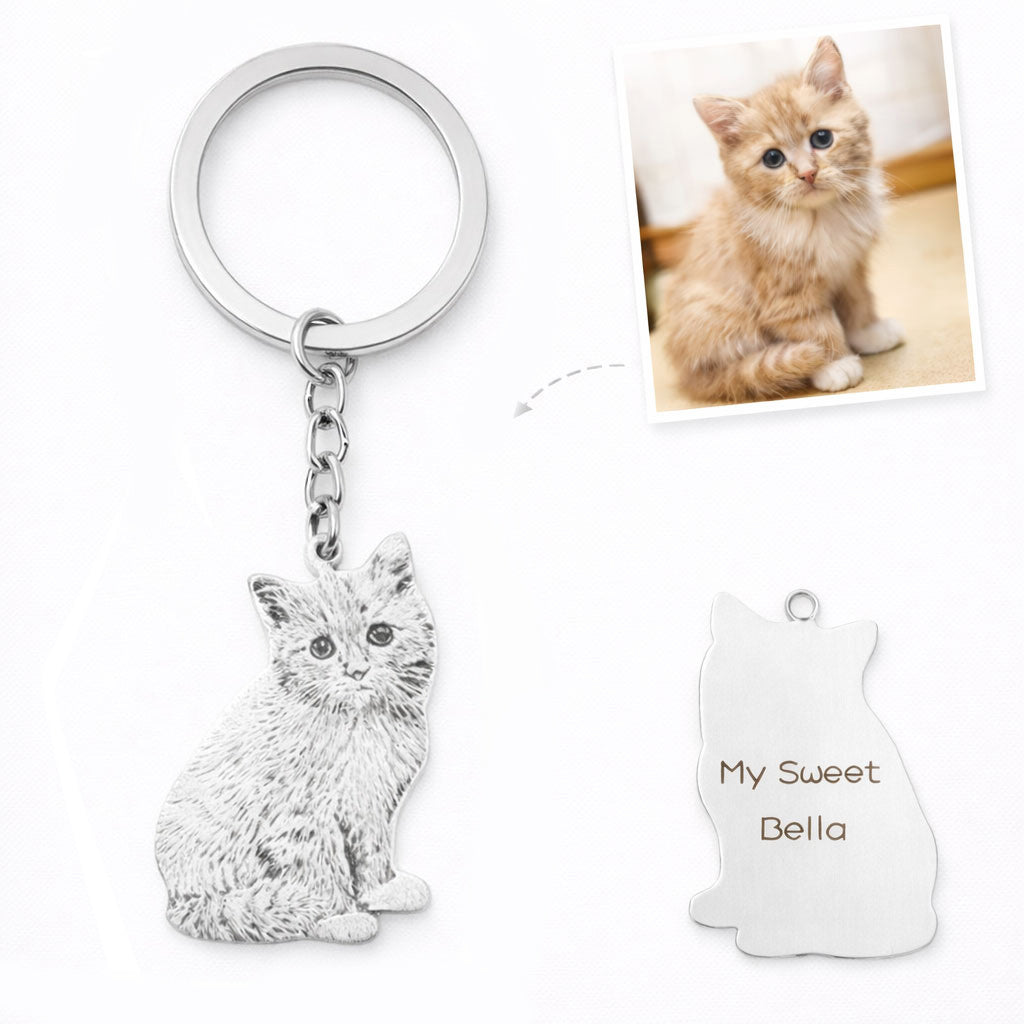 Personalisierter Foto Schlüsselanhänger aus 925 Sterling Silber – Gravur mit eigenem Bild