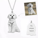 Photo Necklace made of 925 Sterling Silver with Custom Engraving