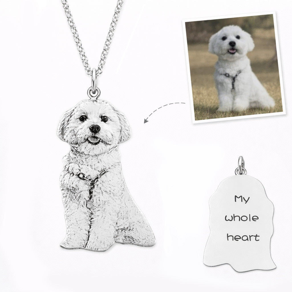 Photo Necklace made of 925 Sterling Silver with Custom Engraving