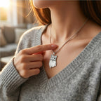 Photo Necklace made of 925 Sterling Silver with Custom Engraving