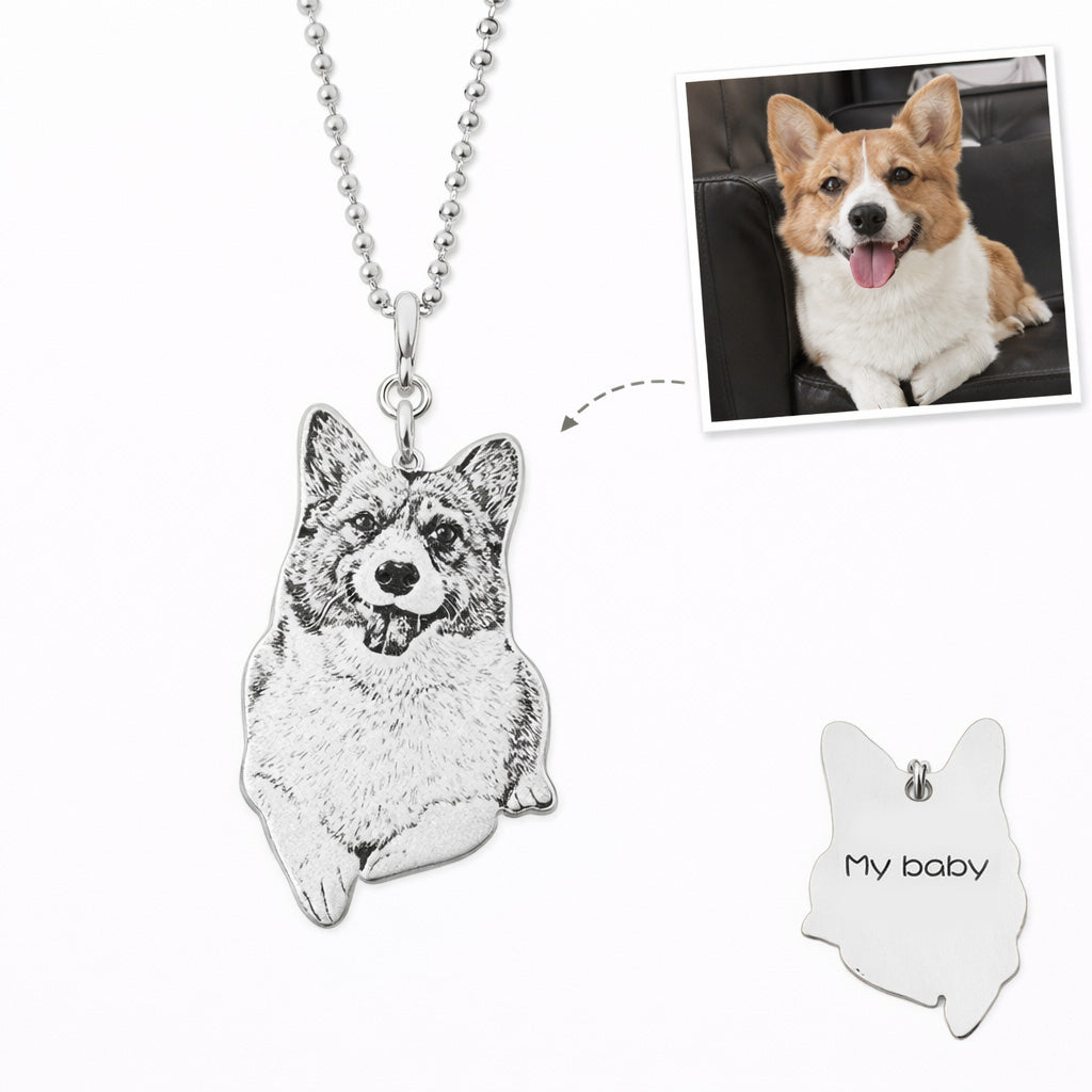 Photo Necklace made of 925 Sterling Silver with Custom Engraving