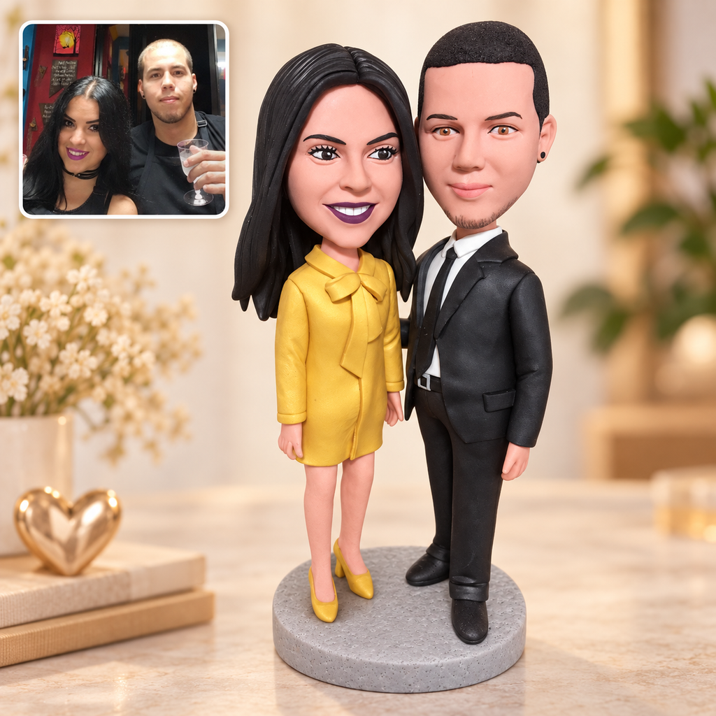 Personalisierte 3D-Paarfigur nach Foto – Handmodelliertes Unikat aus Soft Clay