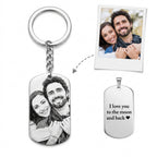 Personalisierter Foto Schlüsselanhänger rechteckig – Gravur mit Bild & Text