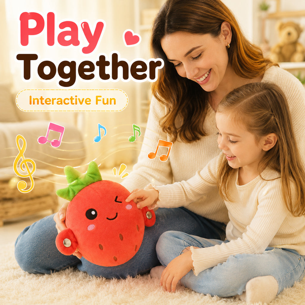 Interaktives Musik-Fruchtspielzeug – Sensorisches Plüschtier mit Sound für Kinder & Familien