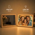 Personalisierter Spiegel mit Foto & Licht – Individuelles LED-Fotobild im Ölmalerei-Stil