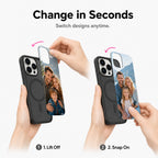 Personalisierte iPhone Handyhülle mit Foto – magnetische Hülle mit austauschbaren Rückplatten