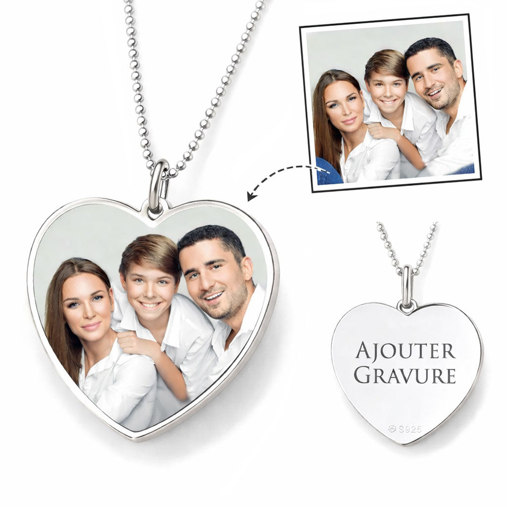 Personalisierte Herz Halskette mit Foto in Farbe – Lebendige Fotokette als Geschenk