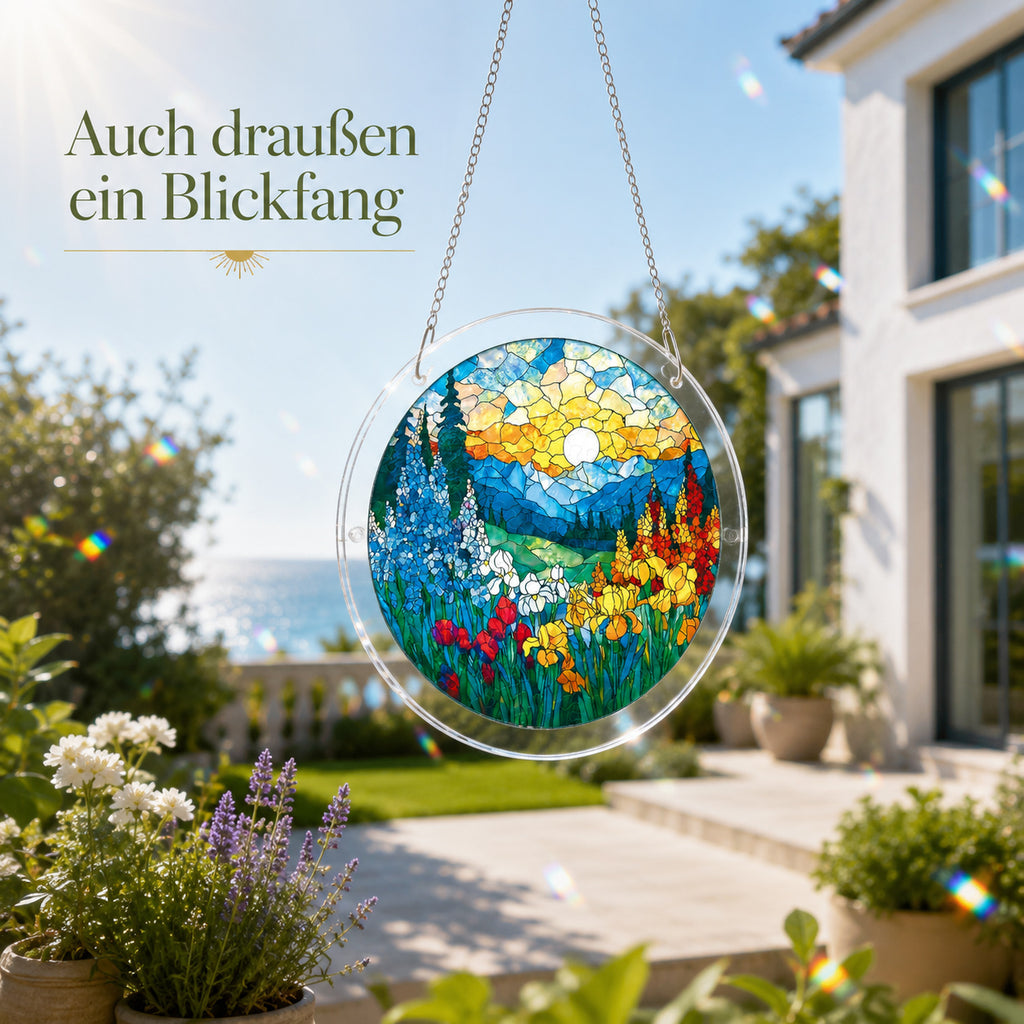 Personalisiertes Acryl-Suncatcher Puzzle – 83-teiliges Fensterbild im Buntglas-Look