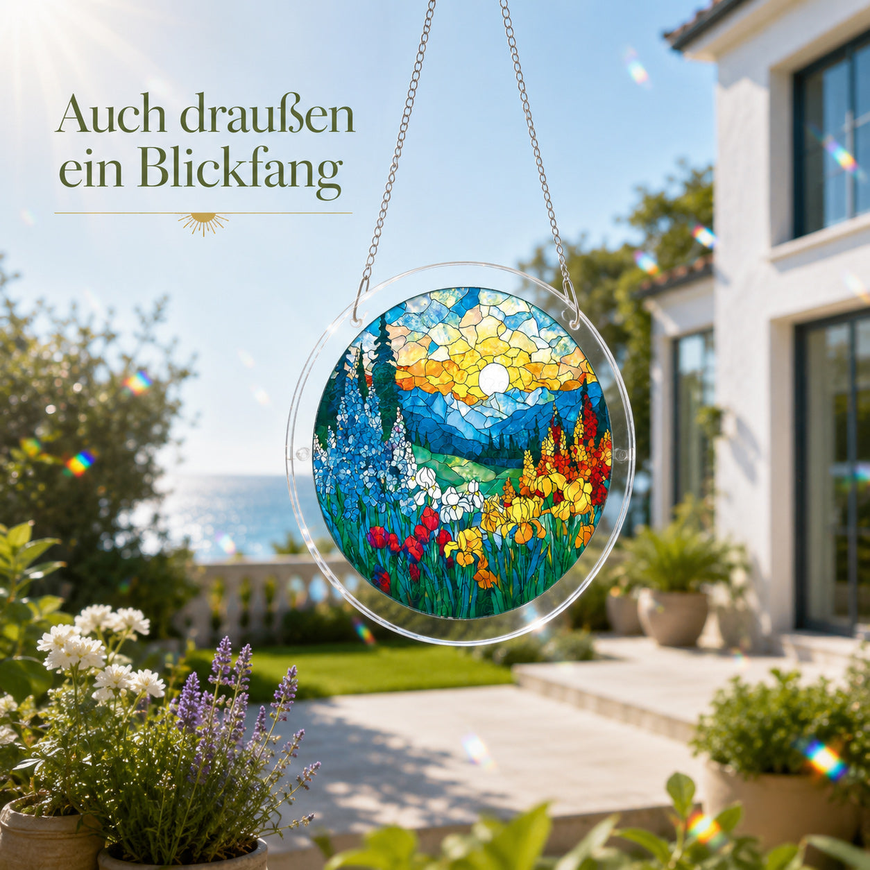 Personalisiertes Acryl-Suncatcher Puzzle – 83-teiliges Fensterbild im Buntglas-Look