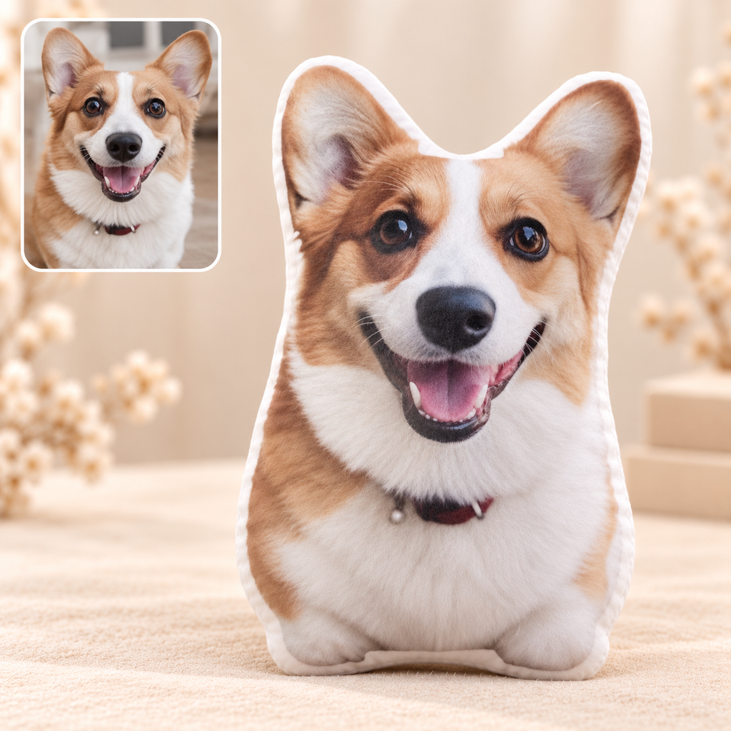 3D-Fotokissen in Corgi-Form – personalisiert nach deinem Foto