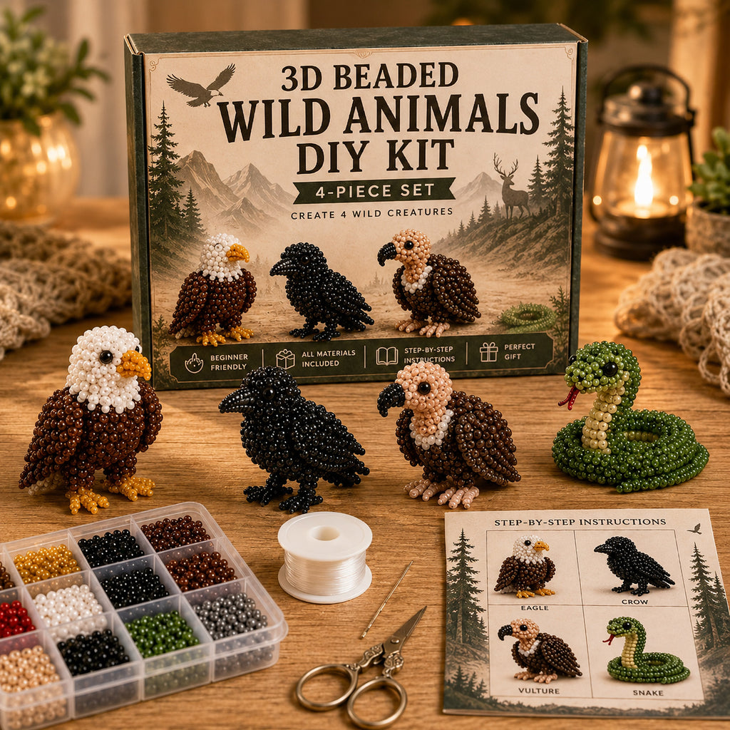 3D Perlen-Tier DIY Set – Kreatives Bastelset mit bunten Perlen