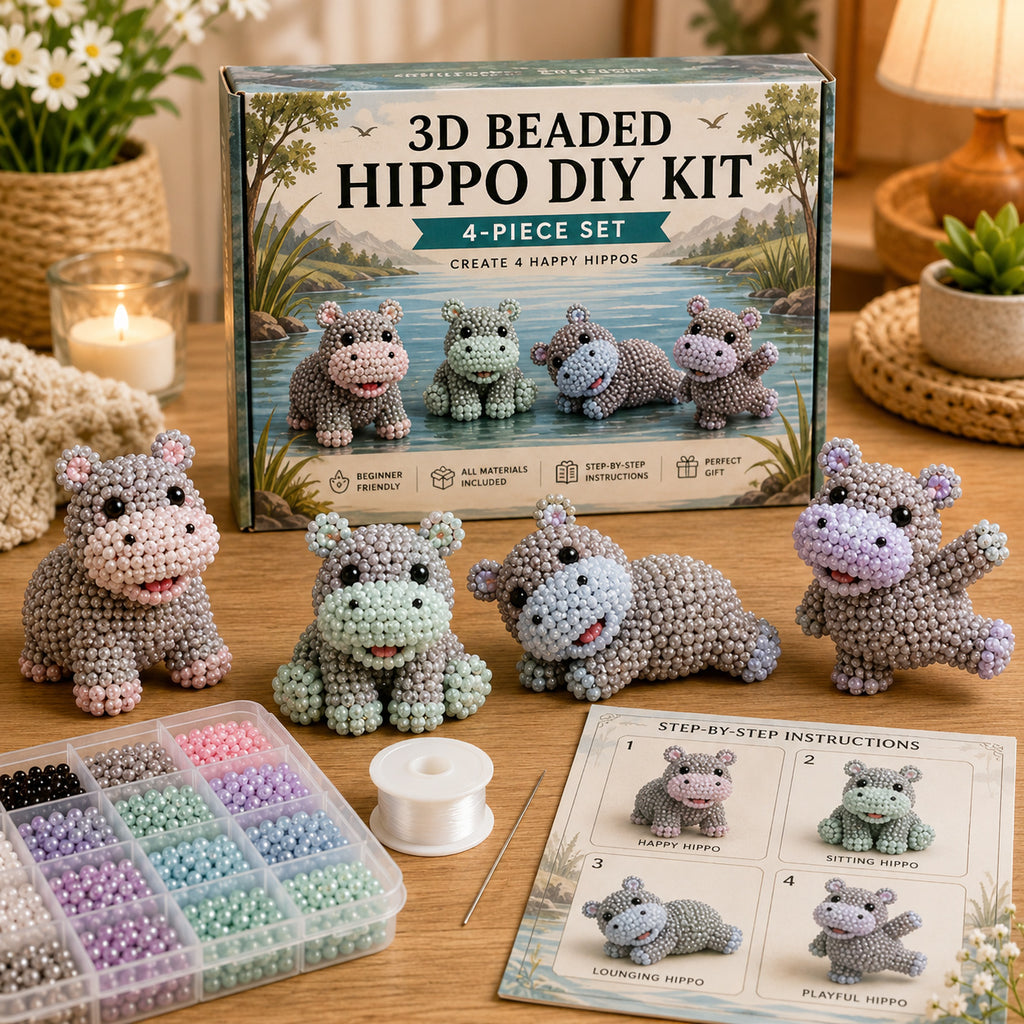 3D Perlen-Tier DIY Set – Kreatives Bastelset mit bunten Perlen