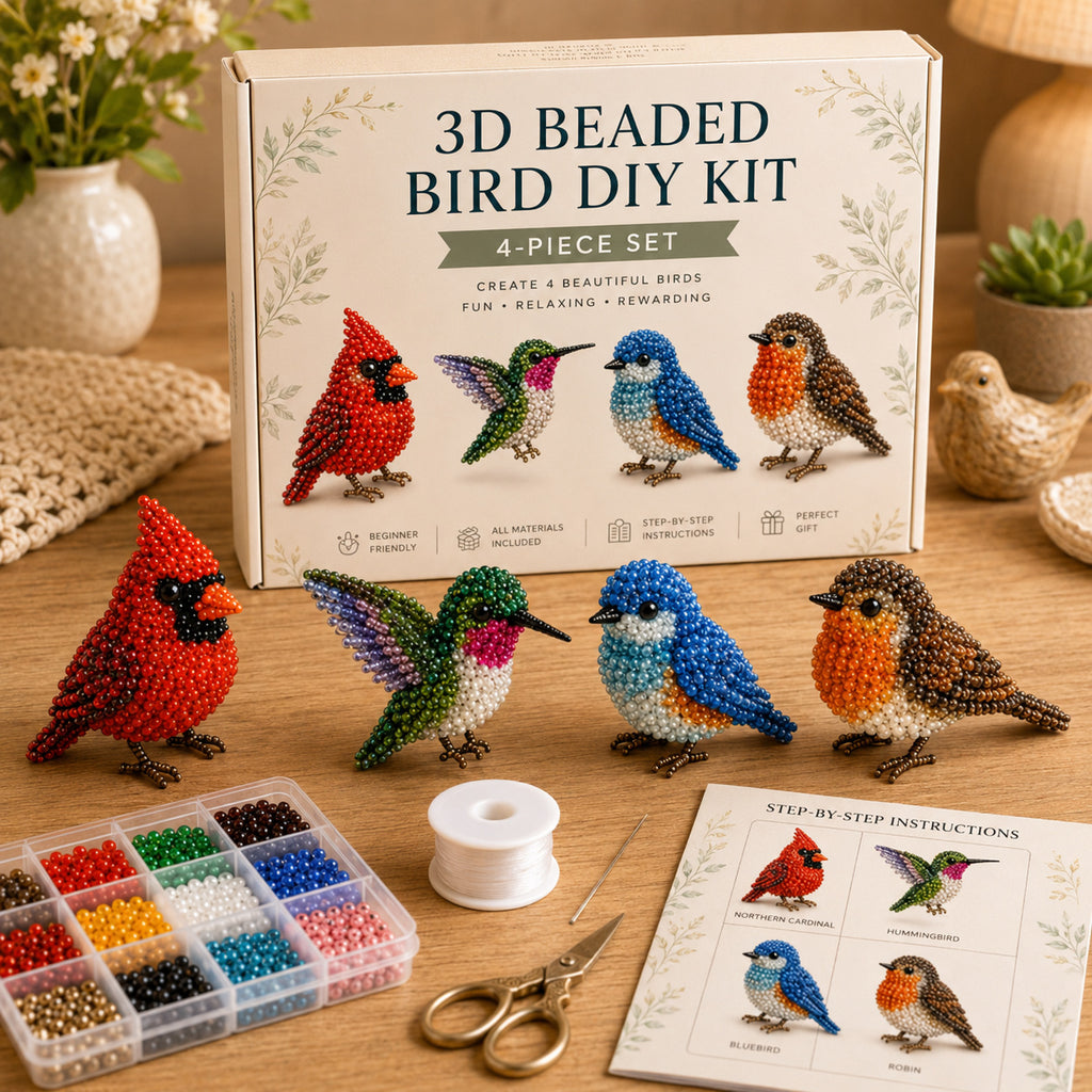 3D Perlen-Tier DIY Set – Kreatives Bastelset mit bunten Perlen