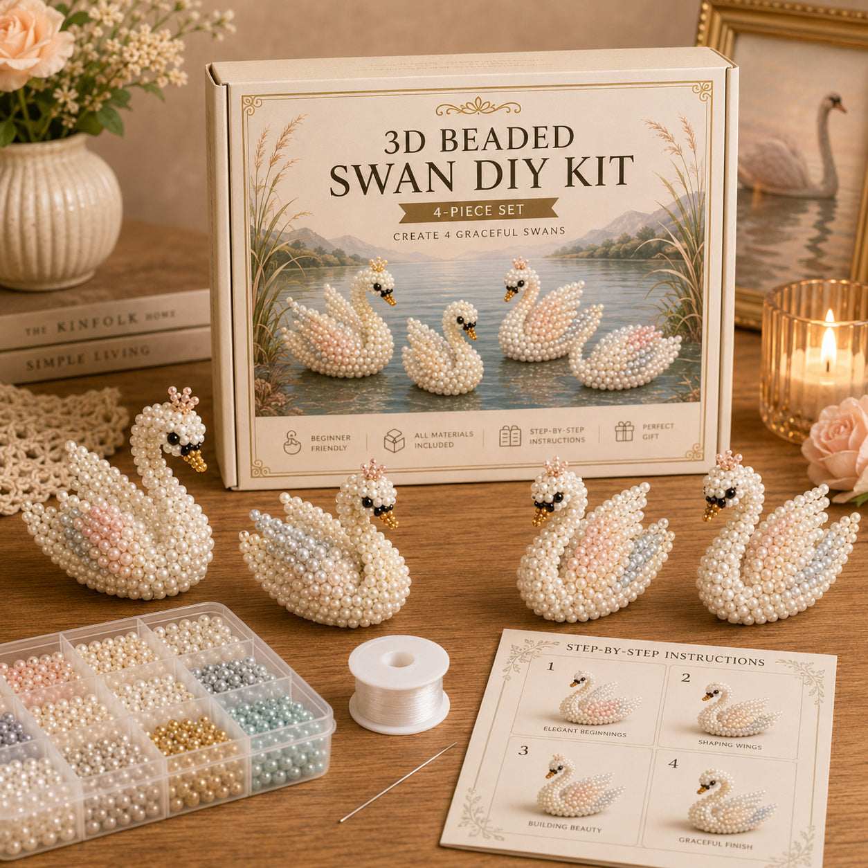 3D Perlen-Tier DIY Set – Kreatives Bastelset mit bunten Perlen