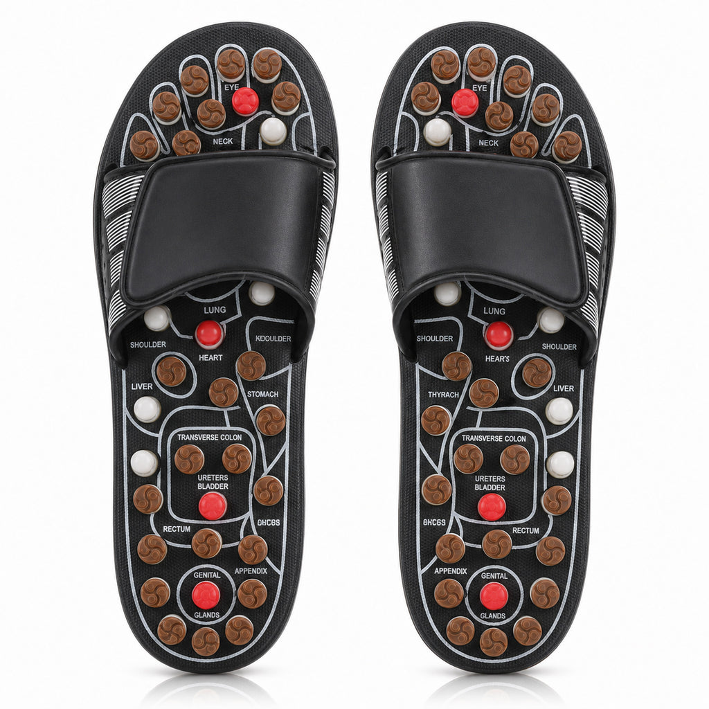 Fußmassage-Sandalen mit Massagepunkten – Wellness Hausschuhe für müde Füße, Geschenkidee für Eltern & Großeltern