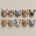 Beispiele personalisierter Katzen-Charm-Anhänger nach Foto