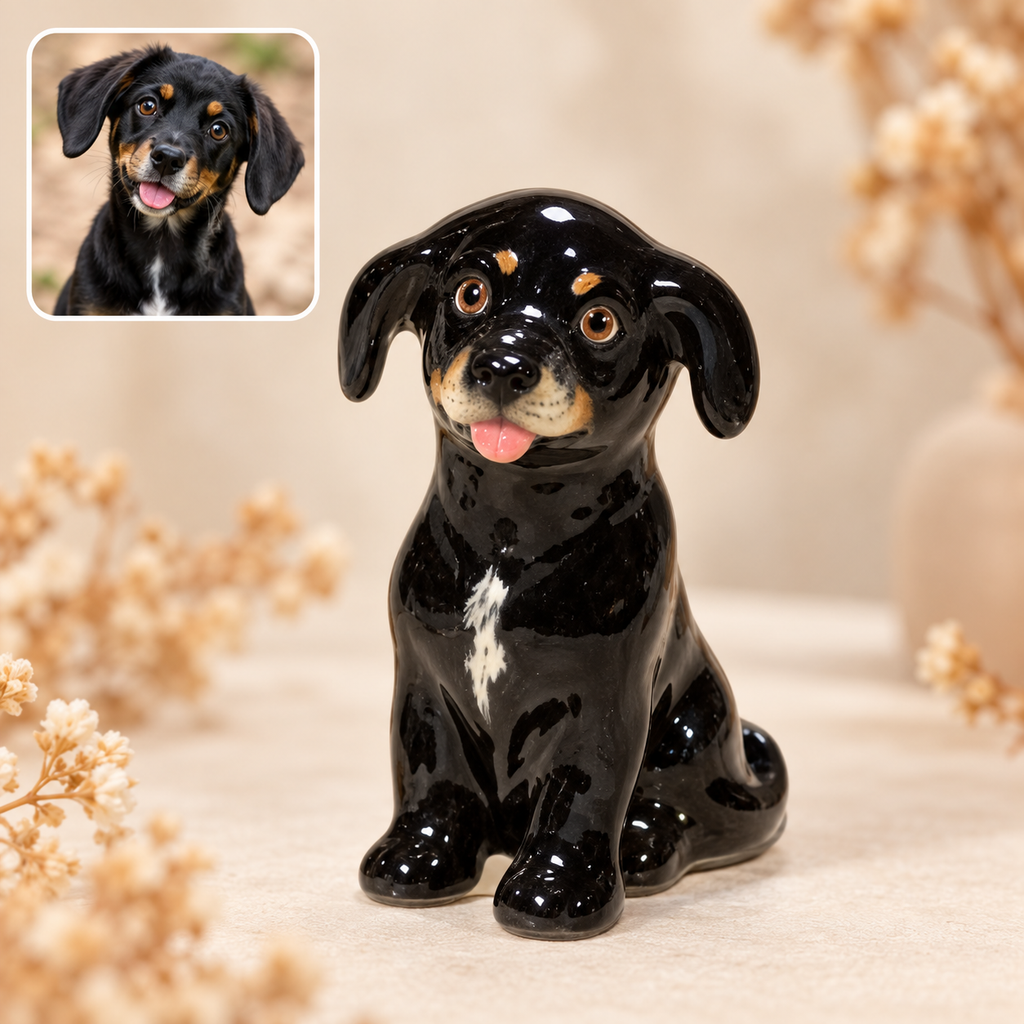 写真から作る陶器ペットフィギュア｜犬・標準タイプ