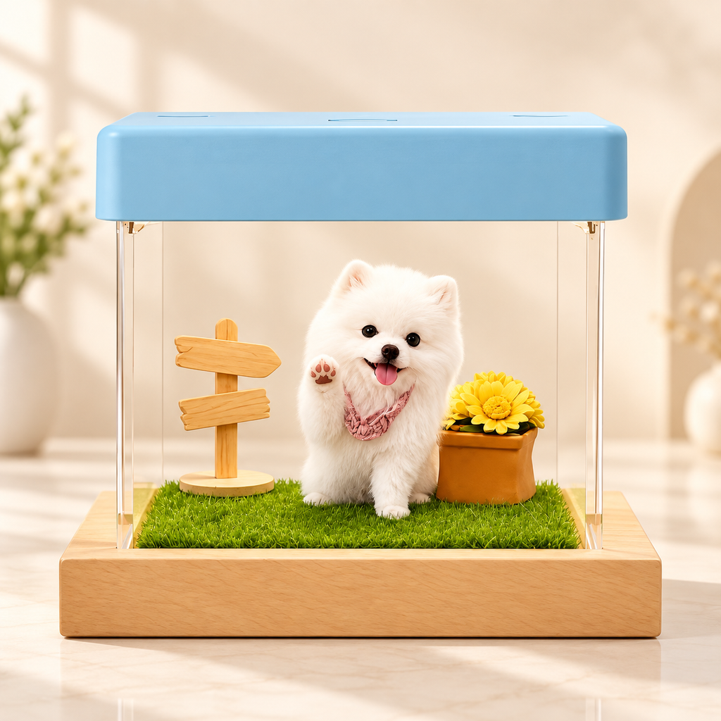 3D-Projektionsbox mit Display in Blau