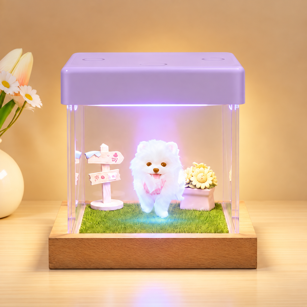 3D-Projektionsbox mit Display in Lila
