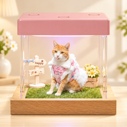 3D-Projektionsbox mit Display in Rosa
