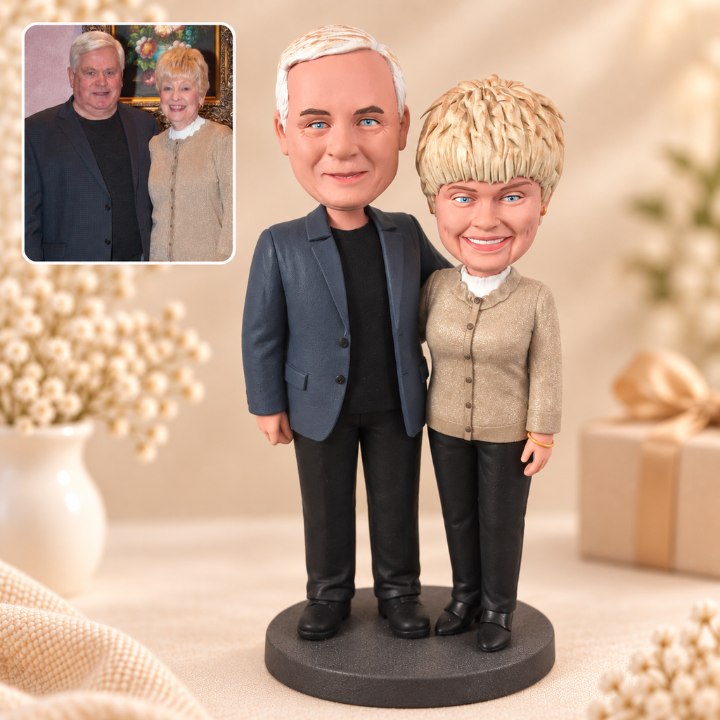 Personalisierte 3D-Paarfigur nach Foto – Handmodelliertes Unikat aus Soft Clay
