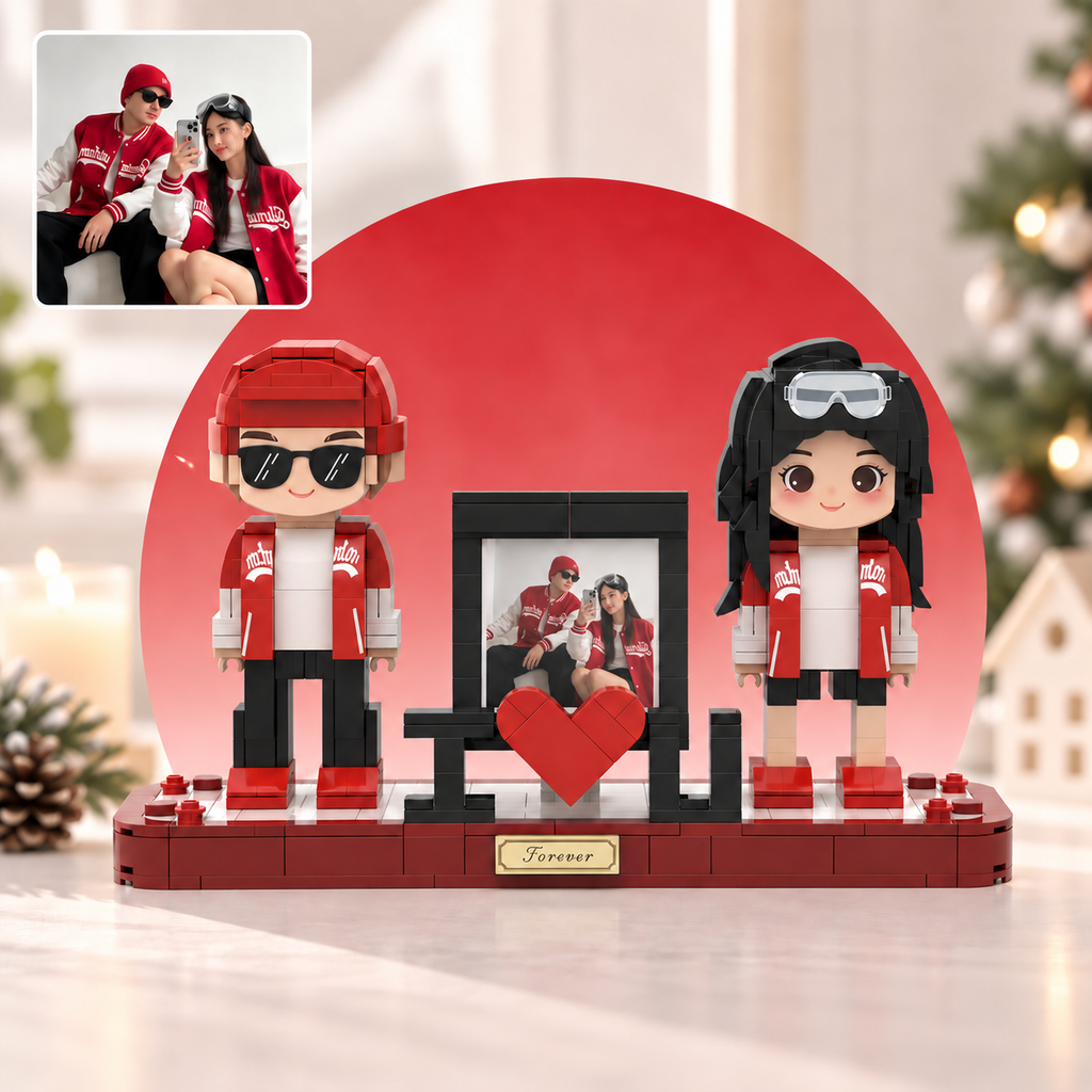 Klemmbaustein-Porträt nach Foto – I-Love-You-Ringbox D mit Ringfach, Modell B-17