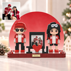 Klemmbaustein-Porträt nach Foto – I-Love-You-Ringbox D mit Ringfach, Modell B-17