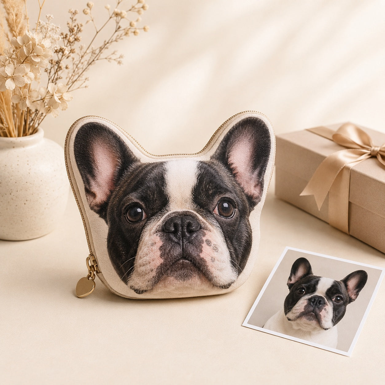 Personalisierter Foto Mini Beutel in Tierform – Weicher Reißverschluss Beutel mit eigenem Bild