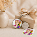 Personalisierter runder Foto Schlüsselanhänger in Farbe – Individueller Keychain mit Bild