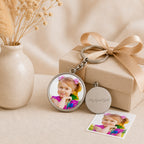 Personalisierter runder Foto Schlüsselanhänger in Farbe – Individueller Keychain mit Bild