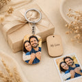 Personalisierter Foto Schlüsselanhänger aus Holz – Rechteckig mit eigenem Bild
