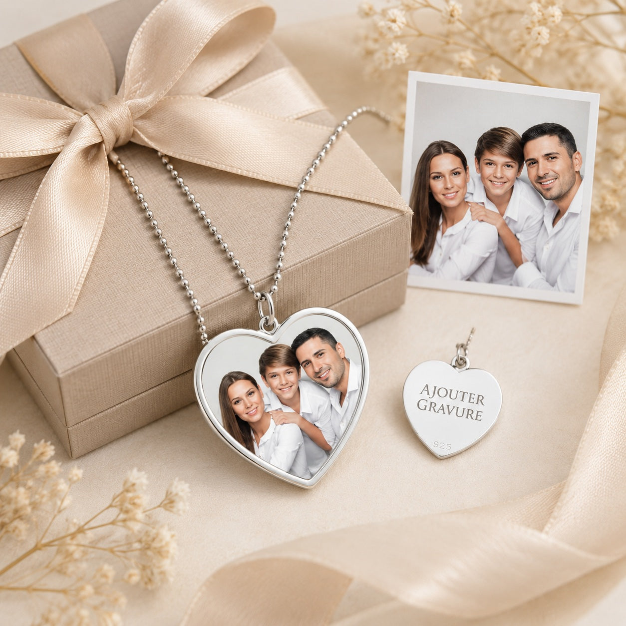 Personalisierte Herz Halskette mit Foto in Farbe – Lebendige Fotokette als Geschenk