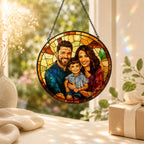 Personalisiertes Acryl-Suncatcher Puzzle – 83-teiliges Fensterbild im Buntglas-Look
