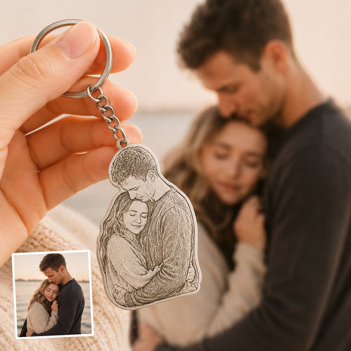 Personalisierter Foto-Schlüsselanhänger mit Gravur