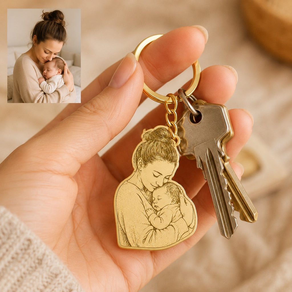 Personalisierter Foto-Schlüsselanhänger mit Gravur