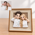 Personalisiertes Chibi-Reliefporträt im Bilderrahmen nach Foto