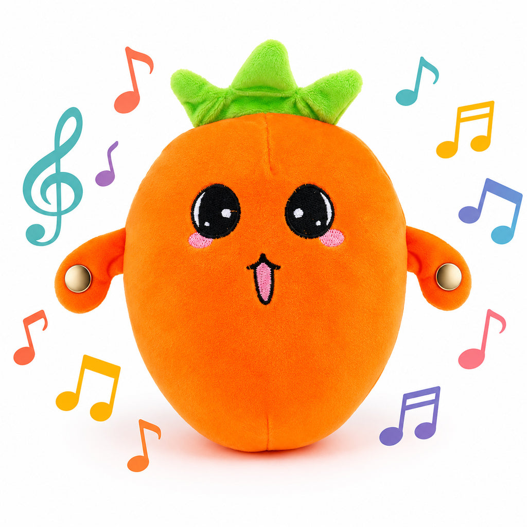 Interaktives Musik-Fruchtspielzeug – Sensorisches Plüschtier mit Sound für Kinder & Familien