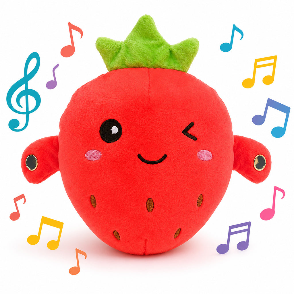 Interaktives Musik-Fruchtspielzeug – Sensorisches Plüschtier mit Sound für Kinder & Familien