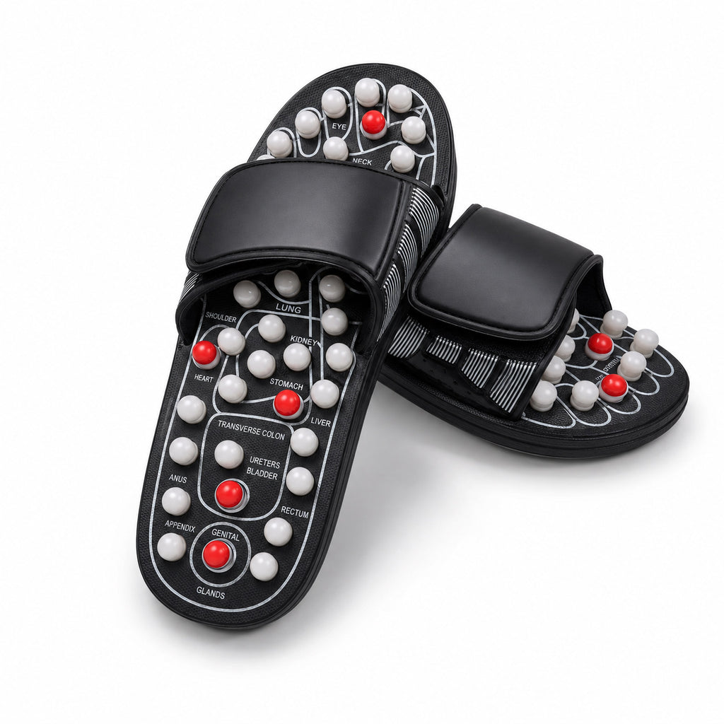 Fußmassage-Sandalen mit Massagepunkten – Wellness Hausschuhe für müde Füße, Geschenkidee für Eltern & Großeltern