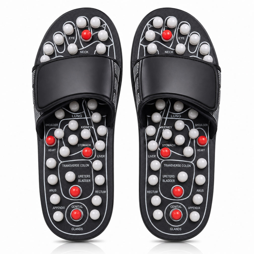 Fußmassage-Sandalen mit Massagepunkten – Wellness Hausschuhe für müde Füße, Geschenkidee für Eltern & Großeltern